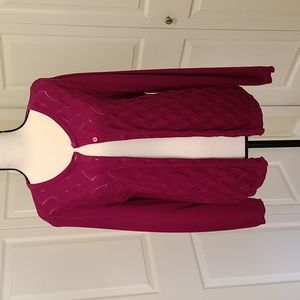 Talbots Cardigan Raspberry Medium